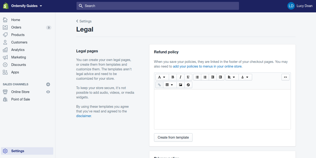 Step 2: Set up your store policies