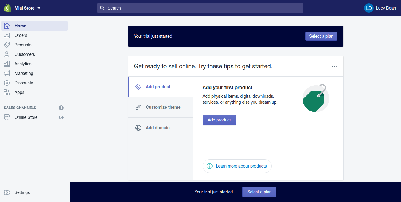 Step 4: Your dashboard page