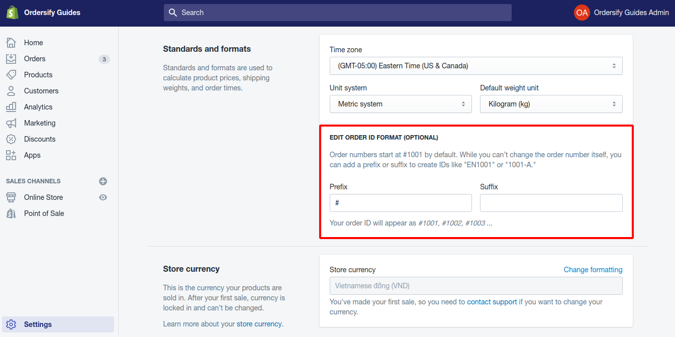 Step 3. Order name - Add a Prefix and/or Suffix!